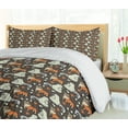 thumbnail image 5 of Ambesonne Poodle Duvet Cover Set, Doodle Bulldog and Hearts, 2-Calking, Cocoa Multicolor, 5 of 7