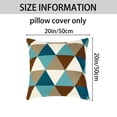 thumbnail image 5 of Unique Bargains Floral Printed Home Decor Striped Decorative Pillow Covers (2 Count) Blue Brown 20" x 20", 5 of 6