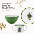 thumbnail image 5 of Spode Christmas Tree 3-Piece Melamine Dinnerware Set - 8" Plate, 5" Bowl, 10 Oz Mug - Festive & Durable Holiday Collection for Kids - Christmas Tableware with Classic Tree Motif, Dishwasher Safe, 5 of 8