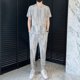 thumbnail image 3 of Conjuntos de pantalones y camisetas de gran tamaño para hombre, trajes deportivos, conjunto de pantalones para hombre, ropa de verano lisa blanca, novedad en oferta, premium XL, 3 of 5