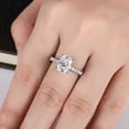 thumbnail image 4 of AnuClub 3 Carat Radiant Cut Moissanite Engagement Ring for Women,D color VVS1 18K White Gold Plated S925 Silver Promise Ring, 4 of 8