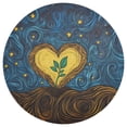 thumbnail image 3 of Ryvnso Heart with Boho Pattern Round Plate Mats Dining Table Placemat Set of 4 for Holiday Decoration, 3 of 7