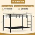 thumbnail image 2 of Seizeen Full Bunk Bed, Full over Full Metal Bunk Bed, 78" * 56" Modern Retro Full Size Bunk Bed Frame with Ladder and Safety Guardrails for Teens Adults, Black, 2 of 8