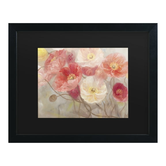 Li Bo 'Wild Poppies I' Matted Framed Art