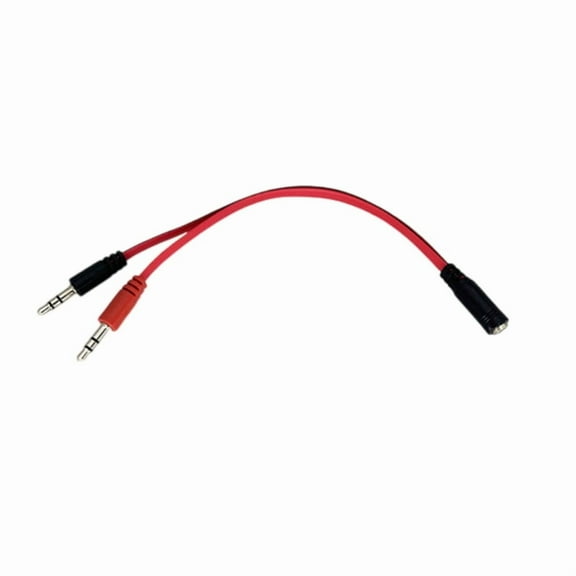 3.5MM Headphone Microphone Splitter Cable 20CM Flat Design for Laptop Desktop Auditory Adapter