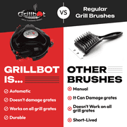 Grillbot Automatic Grill Cleaning Robot with 3 Powerful Nylon Grill Brushes & Carry Case (Black)