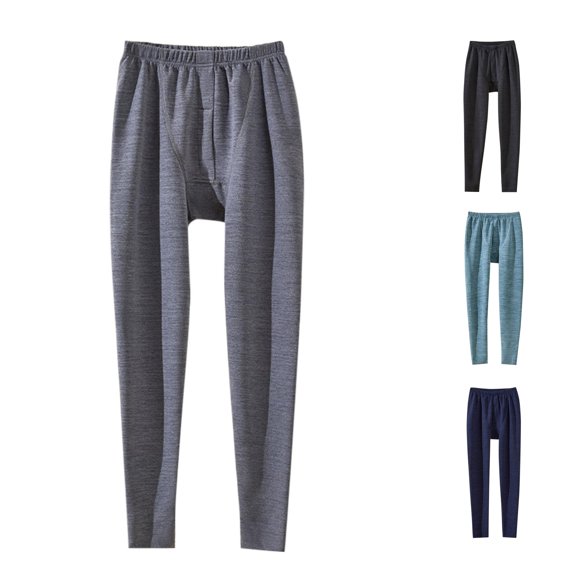 Hauaitttt Men's Autumn and Winter Thick Ground Solid Color Thermal Pants Long Pants Leggings Ski Long Underwear Men Long Underwear Set Mens Thermal Underwear Pants Winter Thermal Underwear for Men