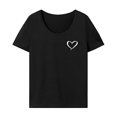 thumbnail image 1 of Camiseta para mujer con cuello redondo, camiseta básica para mujer, para vacaciones, trabajo, vacaciones M, 1 of 7