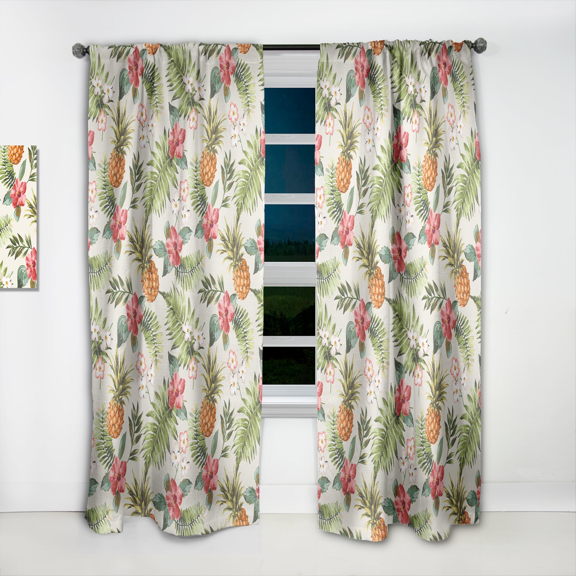 Designart 'Tropical Foliage Mood XVI' Tropical Curtain Panel