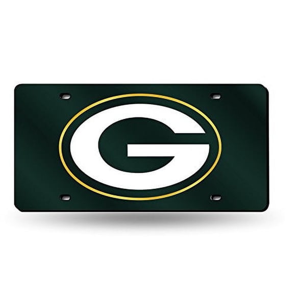 Placa de Matrícula Metálica Láser NFL Green Bay Packers Rico Industries 6 x 12