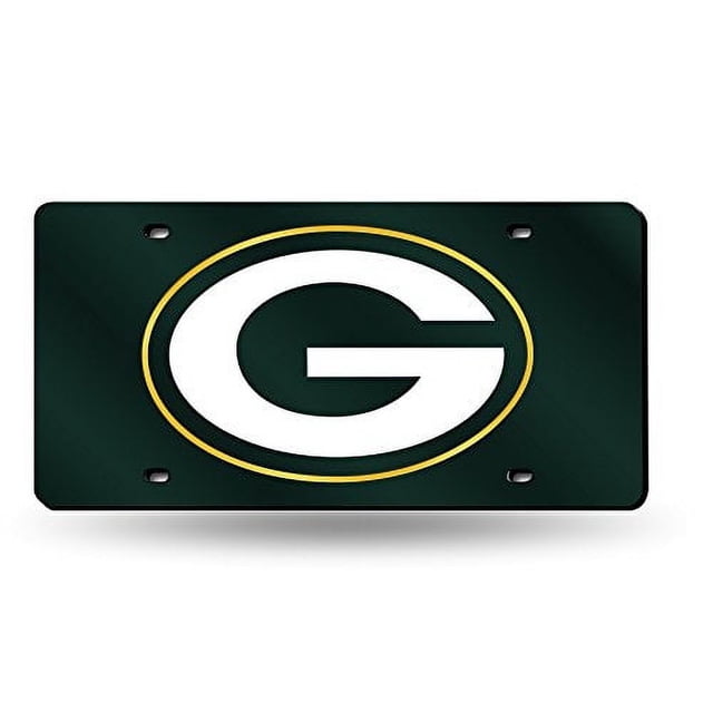 Placa de Matrícula Metálica Láser NFL Green Bay Packers Rico Industries 6 x 12