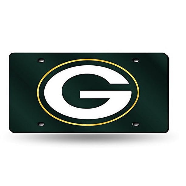 Placa de Matrícula Metálica Láser NFL Green Bay Packers Rico Industries 6 x 12
