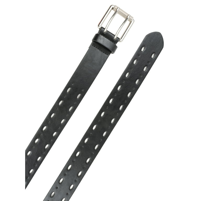 Time and Tru Women's Double Prong Perforated Belt, Black photo 2