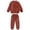 Wine, variant on Hrsba Kids Boys and Girls Satin Like Solid Outfit Set Long Sleeve Top and Pants 2 Piece Loungewear Winter Home Everyday Wear Set