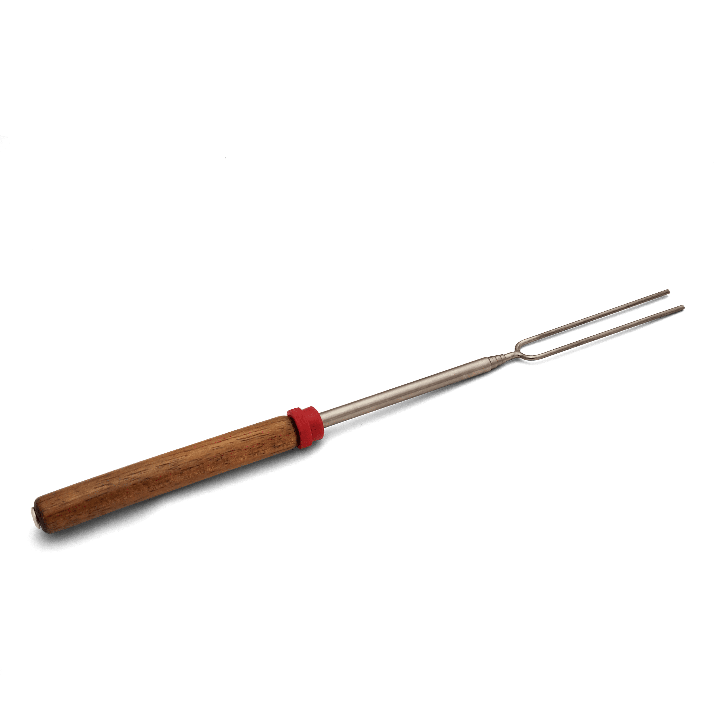 Fourche télescopique Coghlan – acier inoxydable 12,5–34 pouces extensible avec poignée en bois et rouleau