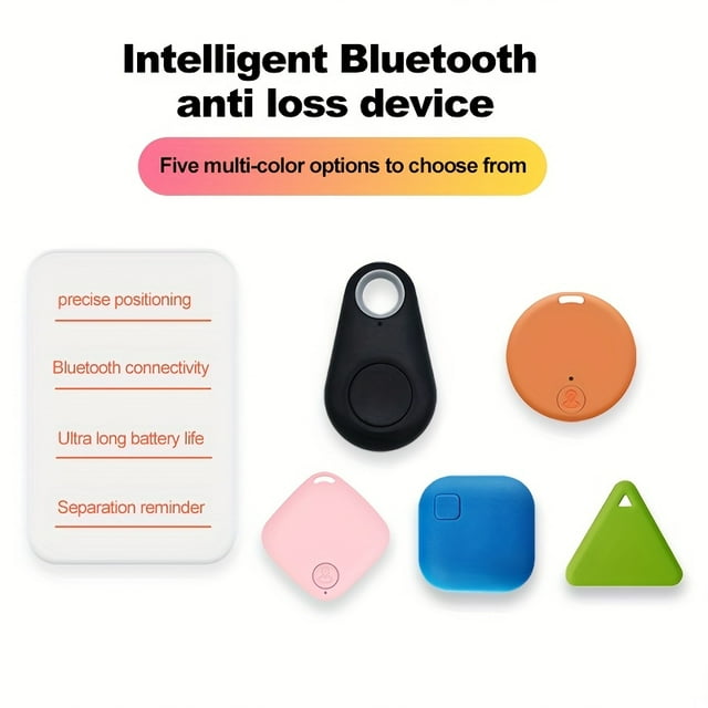 LEEYNEER 5pcs GPS Smart Key Finder And Pet Anti-Loss Tracker Wireless Kids Bag Wallet Key Cat Dog Elderly Anti-Loss Tracking Tool Built-in Button Battery Tracking Device Luggage Gift for