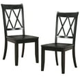 thumbnail image 2 of Casual Dining Chairs Of 2, Black Finish, Wood, Back, Pine Veneer Finish Side 2pcs, Chair, Veneer, Wood, 2 of 5
