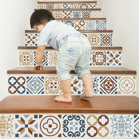 Walplus Peel and Stick Backsplash Azulejo Wall Tile Decals 24 Pcs 6 x 6