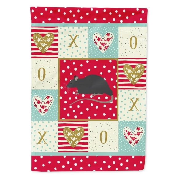 Carolines Treasures CK5456GF Black Rat Love Flag Garden Size Small multicolor