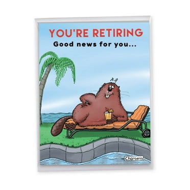 1 Large Funny Retirement Greeting Card (8.5 x 11 Inch) - Dam Sh-tirement J7267RTG-US
