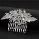 thumbnail image 4 of Zhuge Horquillas para el pelo de boda con flores para novias, peinetas con perlas de cristal,joyas con diamantes de imitación para novias, damas de honor y mujeres (plateado C), 4 of 4