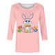 thumbnail image 4 of Camisetas Casuales de las Mujeres Impresas 3/4 Manga Cuello Redondo Blusa, Moda Ligera Superior para el Hogar Y el Uso Diario, Cómoda Imitación de la Tela Del Estante, 4 of 6