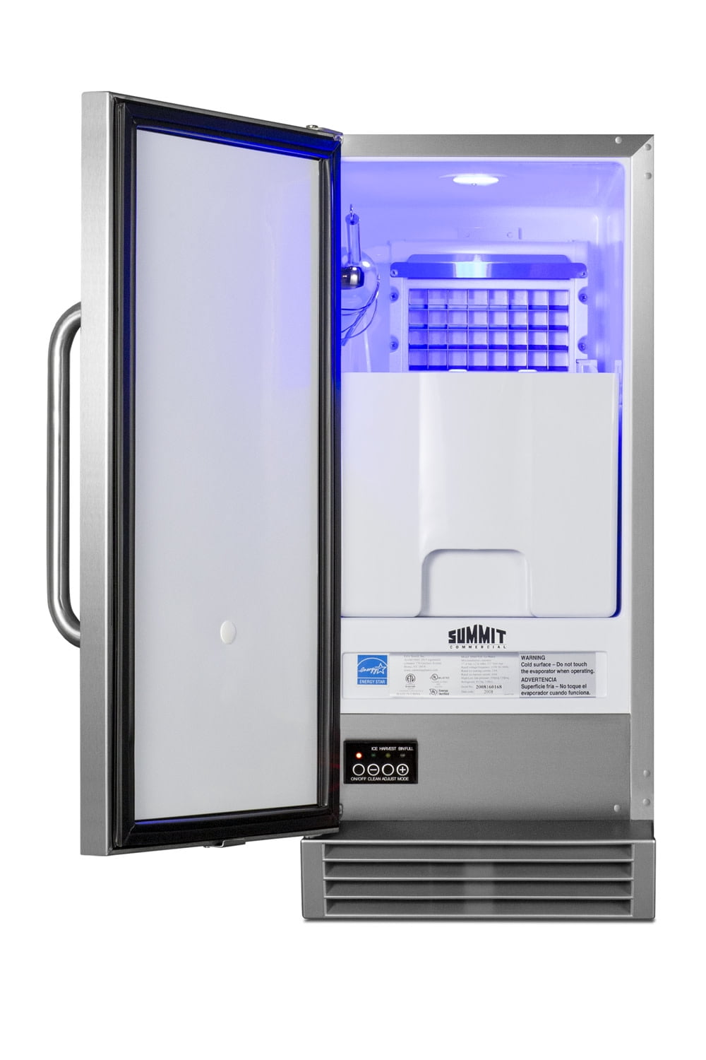 Built-In 50 lb. Clear Icemaker, ADA Compliant, Stainless steel