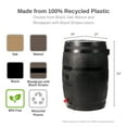 thumbnail image 4 of RTS Home Accents Polyethylene 50 Gallon Flat Back Eco Rain Barrel, Black Color, 4 of 8