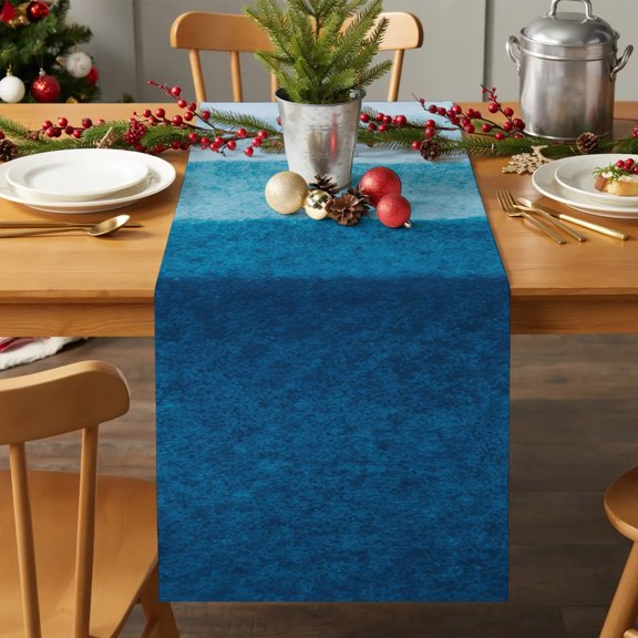 Table Runner 72 Inches Long - Blue Gradient Watercolor Sea Beach Decorative Table Scarf, Summer Ocean Style Dining Table Runners for Wedding Party Kitchen Dining Tables