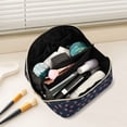 thumbnail image 2 of FORMRS Makeup Bag Travel Cosmetic Organizer for Women Fold Flat Zipper Pouch with Handle, Red Fireworks Pattern, 2 of 8