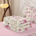 thumbnail image 5 of Homewish Western Cowgirl Zipper Twin Comforter Sets with Fitted Sheet and 2 Pillowcases For Girls,Personalized Initial A Zipper Bedding Set,Pink Reversible,4-Piece, 5 of 7