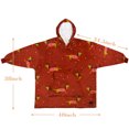 thumbnail image 7 of Catalonia Christmas Dachshund Print Oversized Hoodie Blanket Sweatshirt,Wearable Sherpa Giant Pullover for Adults Men Women Teenagers Gift, Wine, 7 of 7