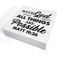thumbnail image 3 of Zomyto 7x7 Inches with God All Things Are Possible Wood Box Sign Decor Religious Scripture Wooden Box Signs with Sayings Desk Decoration, 3 of 7