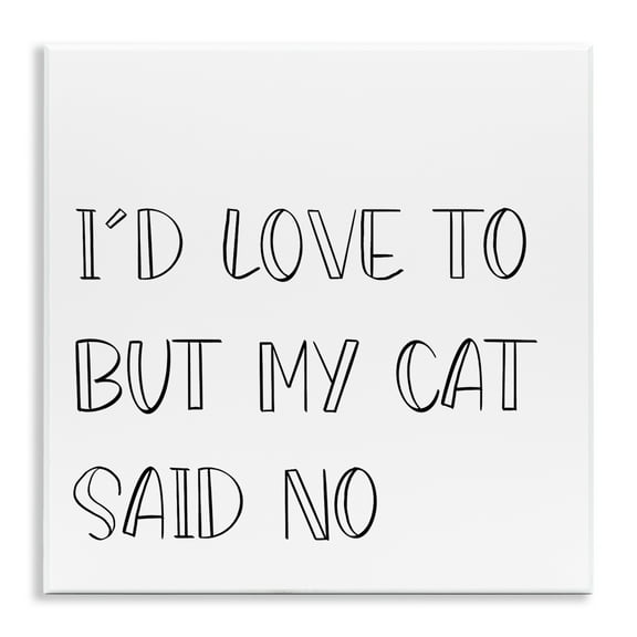 Stupell Industries My Cat Said No Text & Numbers Painting Unframed Art Print Wall Art, 12 x 12