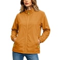 thumbnail image 3 of TARIENDY Waterproof Jackets for Women Mesh Liner Zip Up Jackets Active Outdoor Windbreaker with Zipper Pockets Thin Casual Coat Gold XL, 3 of 9