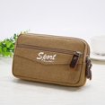 thumbnail image 4 of Yucurem 3pcs Casual Canvas Outdoor Men Phone Purse Waist Bag Zip Pouch(Khaki), 4 of 9