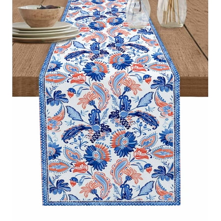 

Ethnic Paisley Floral Table Runners Dresser Scarf Table Decor Holiday Wedding Party Dining Table Decor Tablecloth