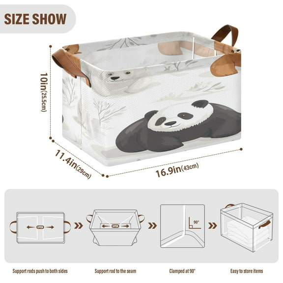 BZSMCE Collapsible Fabric Cube Storage Bins Cute Bears Patern Design Pattern Storage Box