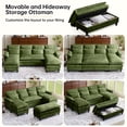 thumbnail image 4 of Pingliang Home 104.7" U Shaped Couch with Storage Ottoman,4 Seat Sectional Sofa with 4 Pillows and Double Chaises,Oversized Chenille Sofa Couch with Removable Ottoman for Living Room Apartment, 4 of 9