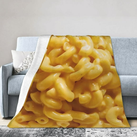 Wijzvio Macaroni And Cheese Throw Blanket Soft Fuzzy Fleece Blanket For Couch Bed Living Room Decoration 40"X30"