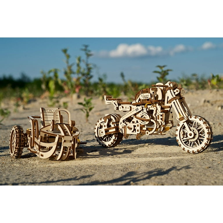 UGEARS Tricar UGR-S - Maqueta de Coche para Montar - Puzzle 3D Madera para  Adultos - Maqueta Madera Puzzle Moto con Dirección Funcional y Motor de