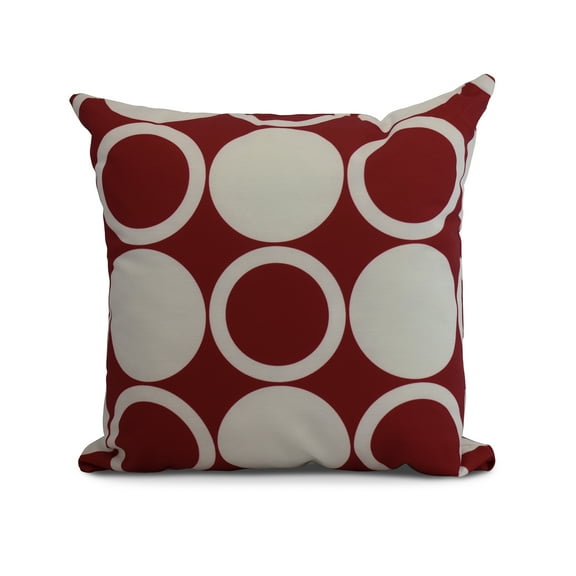 Simply Daisy, 16 x 16Inch, ModCircles, Geometric Print Pillow, Red