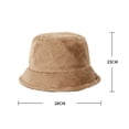 thumbnail image 5 of Tnobhg Flat Top Short Brim Fisherman Hat Thick Warm Foldable Breathable Artificial Rabbit Fur Bucket Hat Fashion Accessories, 5 of 7