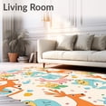 thumbnail image 2 of ODIKA 2'x3' Machine Washable Non-Slip Area Rug, Whimsical Zoo Animals Floor with Adorable Creature Illustrations High Traffic Rug, Orange, 684037, 2 of 7
