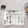 thumbnail image 5 of FeiFu Plastic Utensil Organizer Drawer Silverware Storage Box Kitchen Cutlery Organizer with Dividers Flatware Tray for Spoons Forks Knives​, 5 of 5