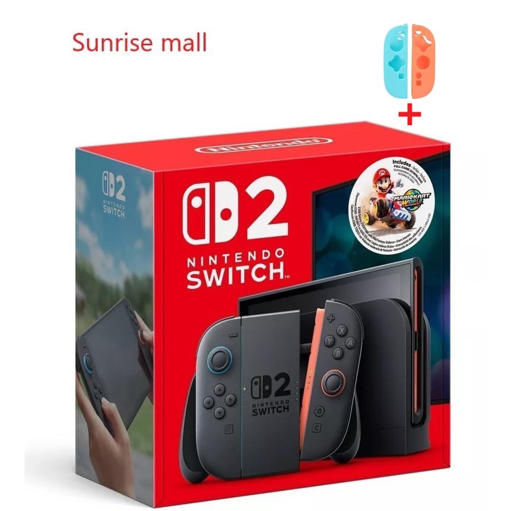 2025 Newest Nintendo Switch™ 2 + Mario Kart™ World Bundle with PTECH Silicone Controller Cover Skin