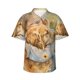thumbnail image 1 of Balery Girl Hugging Dog Flowers Camisas hawaianas de manga corta para hombre, camisas playeras de corte holgado, camisas de vacaciones con botones,Medium, 1 of 7