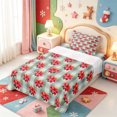 thumbnail image 5 of Manfei Xmas Winter Holiday Twin Sheets,Cute Santa Claus Bedding,3 Pieces,1 Flat Sheet,1 Fitted Sheet and 1 Pillowcase, 5 of 6