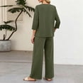 thumbnail image 3 of 2 Piece Sets for Women Summer Spring Vacation Beach Travel Airport Outfits Three Quarter Sleeve Lounge Set, 3 of 5