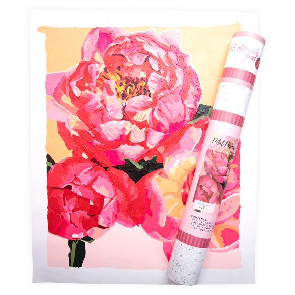 Kit de pintura por números Pink Picasso Floral Botánico para adultos